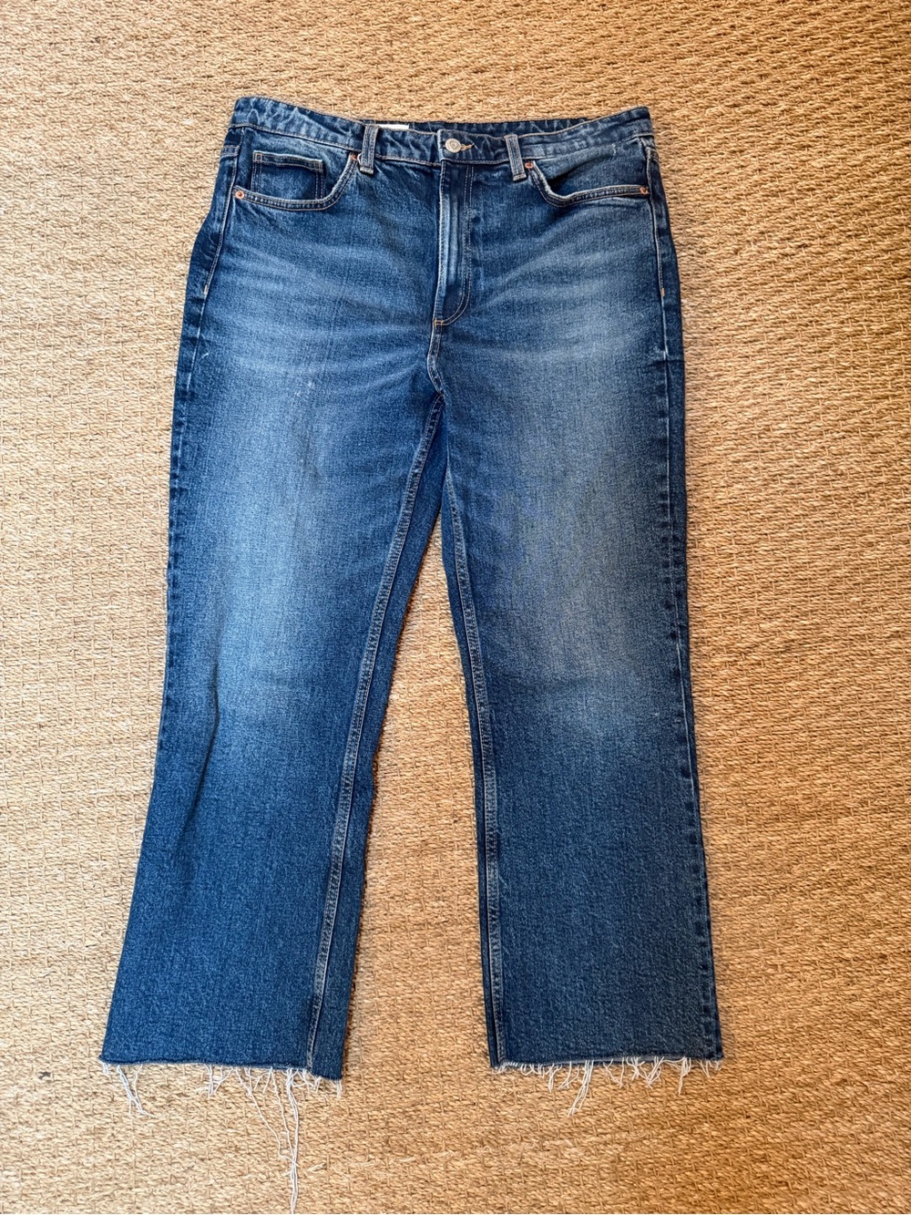 Zara Straight-Leg Dark Blue Denim Jeans